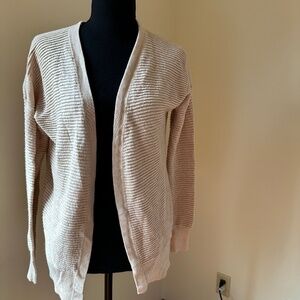 *WHITE HOUSE BLACK MARKET* Tan Open Front Cardigan Sweater Size Small
